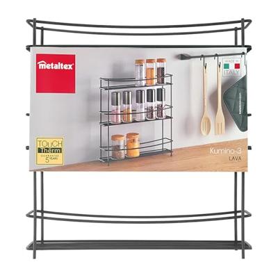 Metaltex Kumino Kruidenrek 3 Etages Mat Zwart/Metaal