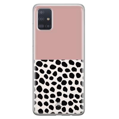 Samsung Galaxy A51 siliconen hoesje - Pink dots