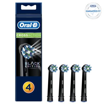 Oral-B CrossAction Opzetborstels Black, Verpakking Van 4, Black Edition Oral-B CrossAction Opzetborstels Black, Verpakking Van 4, Black Edition