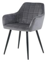 Artistiq Eetkamerstoel 'Tora' Velvet, kleur Antraciet - thumbnail