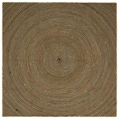 Vloerkleed Natuurlijk en Zwart 200 x 200 cm Jute