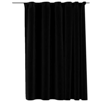 VidaXL Gordijn linnen-look verduisterend met haken 290x245 cm zwart VidaXL Gordijn linnen-look verduisterend met haken 290x245 cm zwart