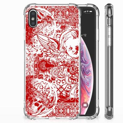 Extreme Case Apple iPhone Xs Max Angel Skull Rood Extreme Case Apple iPhone Xs Max Angel Skull Rood