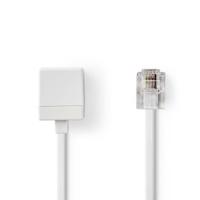 Nedis TCGP90205WT100 Netwerkverlengkabel Rj11 Male - Rj11 Female 10,0 M Wit - thumbnail