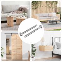 Meubelschroeven 2 pcs Zilver M6 x 73 mm Staal - thumbnail