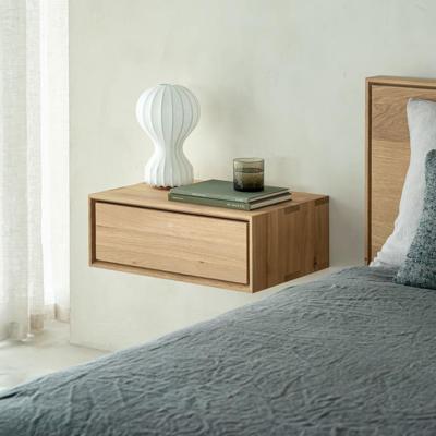 Ethnicraft Zwevend Nachtkastje 'Nordic' Geolied Eikenhout, kleur Naturel