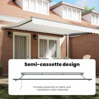 VidaXL Inklapbaar zonnescherm wit 400 × 300 cm polyester en metaal - thumbnail
