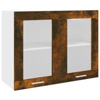 Bovenkast Lyon 80x31x60 cm bewerkt hout gerookt eikenkleurig - thumbnail