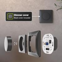 LED dimmer - 3-200 watt - Geschikt voor fase afsnijding - Universeel - Incl. zwart afdekraam en draaiknop - thumbnail