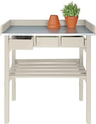 Esschert Design tuinwerktafel met lades (wit) cf29w