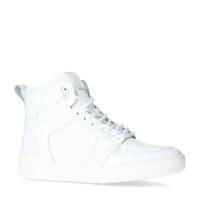 Manfield hoge leren sneakers wit - thumbnail