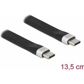 Delock 85770 USB-C-kabel USB-C stekker, USB-C stekker 0.14 m Zwart