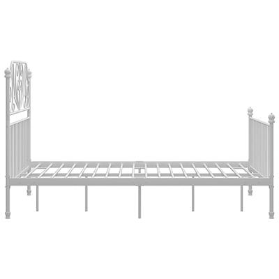 Bedframe metaal en multiplex wit 120x200 cm