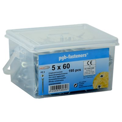 pgb-Europe PGB-FASTENERS | SpaanplaatschroefVZK Ø 5x70 Zn/Emmer 160 | 160 st GZ60WP050070 pgb-Europe PGB-FASTENERS | SpaanplaatschroefVZK Ø 5x70 Zn/Emmer 160 | 160 st GZ60WP050070