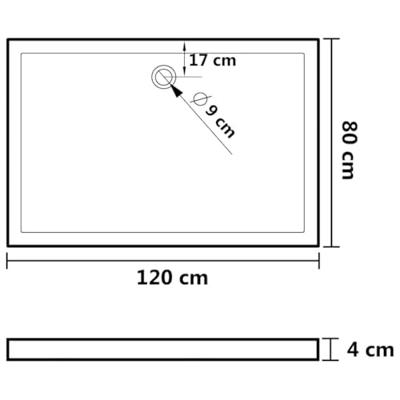 VidaXL Douchebak rechthoekig 80x120 cm abs wit