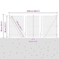 VidaXL Afrasteringspaal zilver 25 x 0,8 m (25 mm gaas) staal - thumbnail