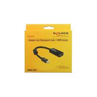 Delock 65099 Mini-displayport / HDMI Adapter [1x Mini-DisplayPort stekker - 1x HDMI-bus] Zwart 12 cm - thumbnail