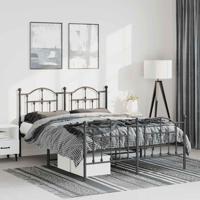 Bedframe met hoofd- en voeteneinde metaal zwart 135x190 cm - thumbnail