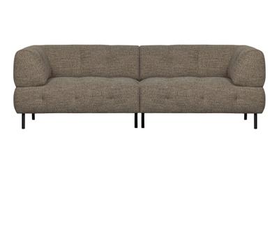 WOOOD 4-zits Bank 'Lloyd' Geweven stof, kleur Donkerbruin Melange