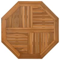 Tafelblad achthoekig 60x60x2,5 cm massief teakhout - thumbnail