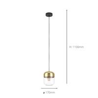 Eglo Gouden hanglampMaryvilla met glazen kap - 900549 - thumbnail