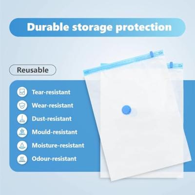 VidaXL Opslagzakken met opslag 5 pcs transparant en blauw 80 x 60 cm