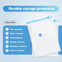 VidaXL Opslagzakken met opslag 5 pcs transparant en blauw 80 x 60 cm - thumbnail