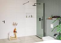 Saqu Modulo inloopdouche incl. antikalk 100x210cm mat zwart - thumbnail