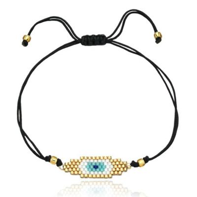 Dames Armband met Evil Eye van Miyuki Kralen - Light