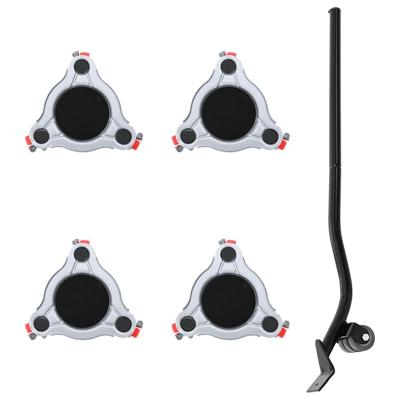 Meubelrollers 4 st met lifter 14,5x13,5x4 cm staal 400 kg