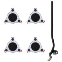 Meubelrollers 4 st met lifter 14,5x13,5x4 cm staal 400 kg - thumbnail
