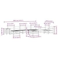 9-delige Loungeset massief grenenhout wit - thumbnail