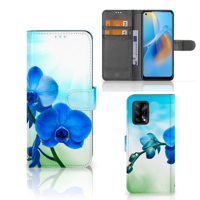 OPPO A74 4G Hoesje Orchidee Blauw - Cadeau voor je Moeder - thumbnail