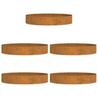 VidaXL Plantenring 5 pcs bruin 120 x 120 x 20 cm cortenstaal - thumbnail