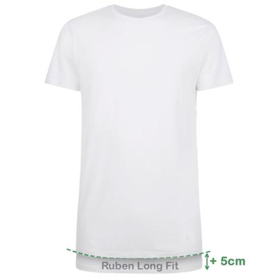 2-pak Extra Lange T-shirts heren - Ruben - Bamboe lange ondershirts voor mannen - Bamboe ondergoed heren Wit en zwart