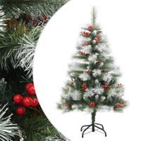 VidaXL Kunstkerstboom met scharnieren dennenappels en bessen 150 cm - thumbnail