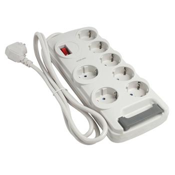 Tafelcontactdoos 7-voudig met overspanningsbeveiliging wit Tafelcontactdoos 7-voudig met overspanningsbeveiliging wit