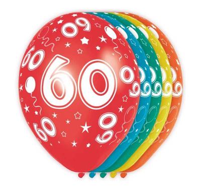 Ballonnen 60 jaar rondom bedrukt
