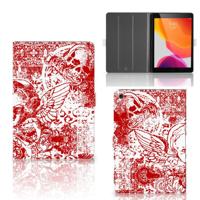 Tablettasje iPad 10.2 2019 | iPad 10.2 2020 | 10.2 2021 Angel Skull Rood - thumbnail