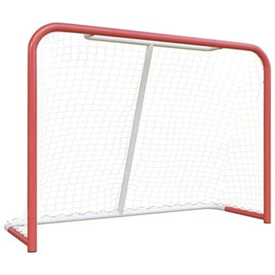 VidaXL Hockeydoel met net 153x60x118 cm staal en polyester rood en wit VidaXL Hockeydoel met net 153x60x118 cm staal en polyester rood en wit
