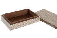 Doos-Juwelenkistje DKD Home Decor 20,5 x 13 x 5,5 cm Crème Bot Hars - thumbnail