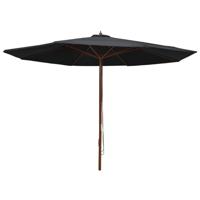 Parasol met houten paal 350 cm zwart - thumbnail