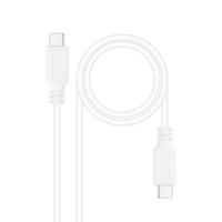 NANOCABLE 10.01.2301-L150-W - USB-C naar USB-C 3A kabel voor mobiele telefoons, tablets, laptops enz. USB 2.0, opladen tot 3 ampère, mannelijk-mannelijk, wit, 1,5 meter - thumbnail