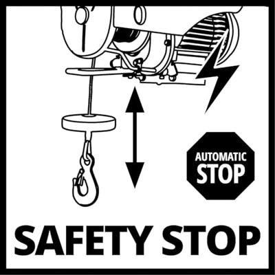 Einhell elektrische kabeltakel tc-eh 600 - 1050 w - 300 kg op 18 m - 600 kg op 9 m (met katrol) - noodstop - automatische rem - incl. katrol