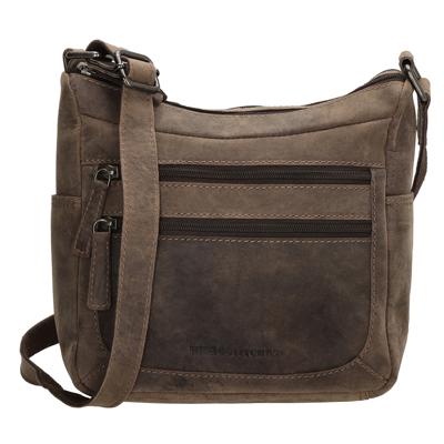 Hide & Stitches idaho schoudertas-Dark Brown