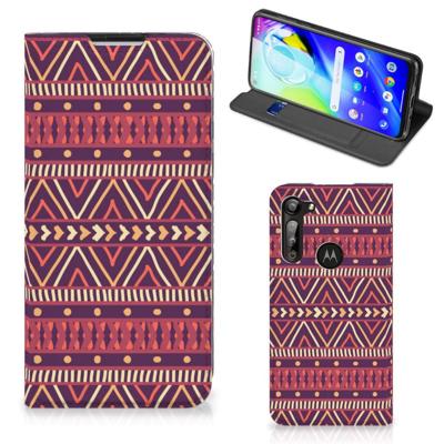 Motorola Moto G8 Power | Hoesje met Magneet | Aztec Paars Motorola Moto G8 Power | Hoesje met Magneet | Aztec Paars