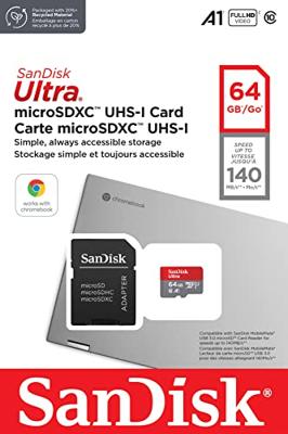 Sandisk MicroSDXC Ultra Android 64GB 140MB/s CL10 Chromebook - thumbnail