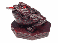 Minibeeldje Feng Shui Kikker Rood - 6 cm - thumbnail