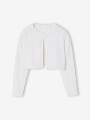 Bolero voor meisjes met een praktische opening wit