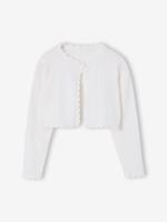 Bolero voor meisjes met een praktische opening wit - thumbnail